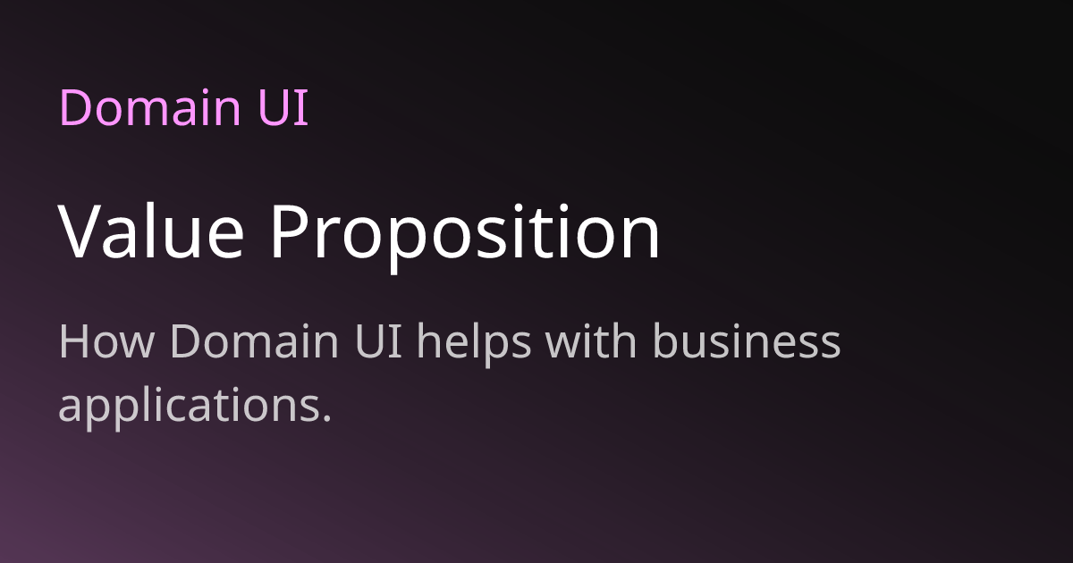 Value Operator Ui Value Proposition | Domain UI